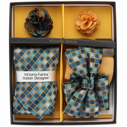 Gift Box (Necktie, Bow Tie, Pocket Square and Flower Lapel Pin) in a Box by Vittorio Farina (GB - 116) for Independent Retail Stores by Dubal Brothers