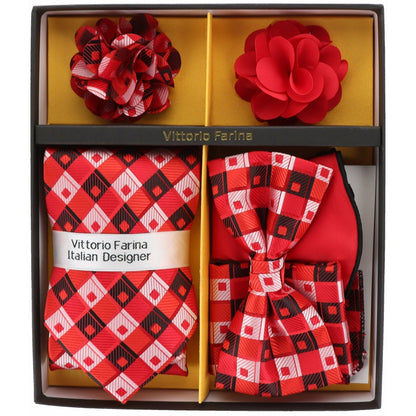 Gift Box (Necktie, Bow Tie, Pocket Square and Flower Lapel Pin) in a Box by Vittorio Farina (gb - 117) for Independent Retail Stores by Dubal Brothers
