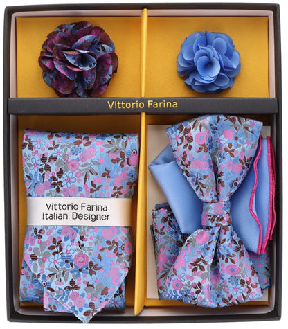 Gift Box (Necktie, Bow Tie, Pocket Square and Flower Lapel Pin) in a Box by Vittorio Farina (GB - 21017) for Independent Retail Stores by Dubal Brothers