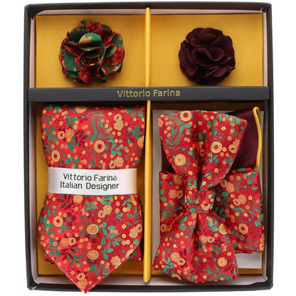 Gift Box (Necktie, Bow Tie, Pocket Square and Flower Lapel Pin) in a Box by Vittorio Farina (GB - 21018) for Independent Retail Stores by Dubal Brothers