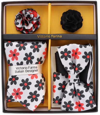 Gift Box (Necktie, Bow Tie, Pocket Square and Flower Lapel Pin) in a Box by Vittorio Farina (GB - 21021) for Independent Retail Stores by Dubal Brothers