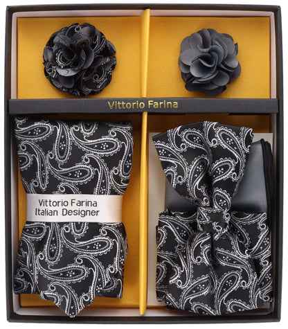 Gift Box (Necktie, Bow Tie, Pocket Square and Flower Lapel Pin) in a Box by Vittorio Farina (GB - 21021) for Independent Retail Stores by Dubal Brothers