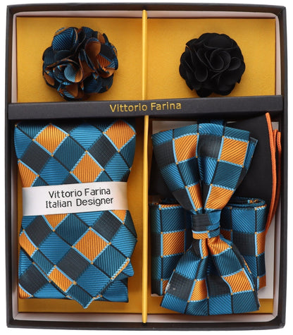 Gift Box (Necktie, Bow Tie, Pocket Square and Flower Lapel Pin) in a Box by Vittorio Farina (GB - 21029) for Independent Retail Stores by Dubal Brothers