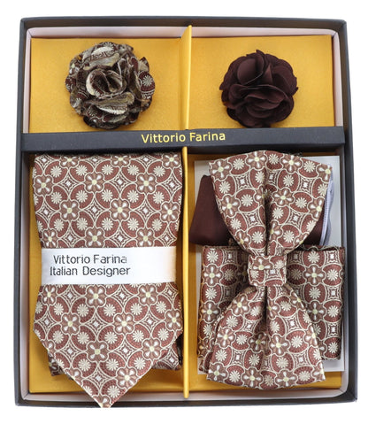 Gift Box (Necktie, Bow Tie, Pocket Square and Flower Lapel Pin) in a Box by Vittorio Farina (GB - 21039) for Independent Retail Stores by Dubal Brothers