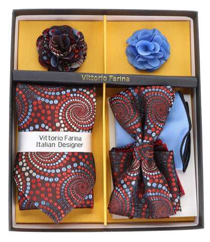 Gift Box (Necktie, Bow Tie, Pocket Square and Flower Lapel Pin) in a Box by Vittorio Farina (GB - 21039) for Independent Retail Stores by Dubal Brothers