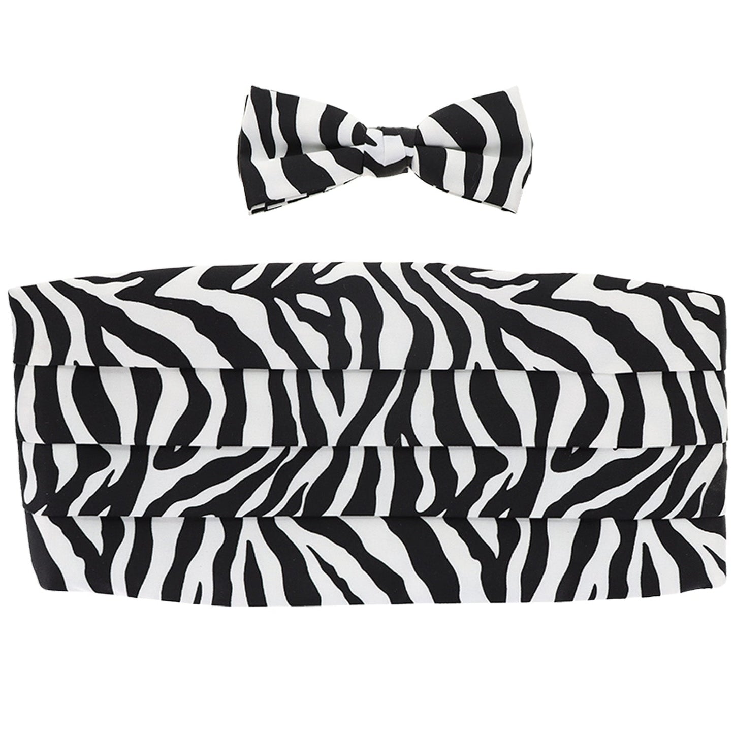 Kente Design Cummerbund and Bow Tie Set in a Box by Vittorio Farina (zebra - cummerbund) for Independent Retail Stores by Dubal Brothers