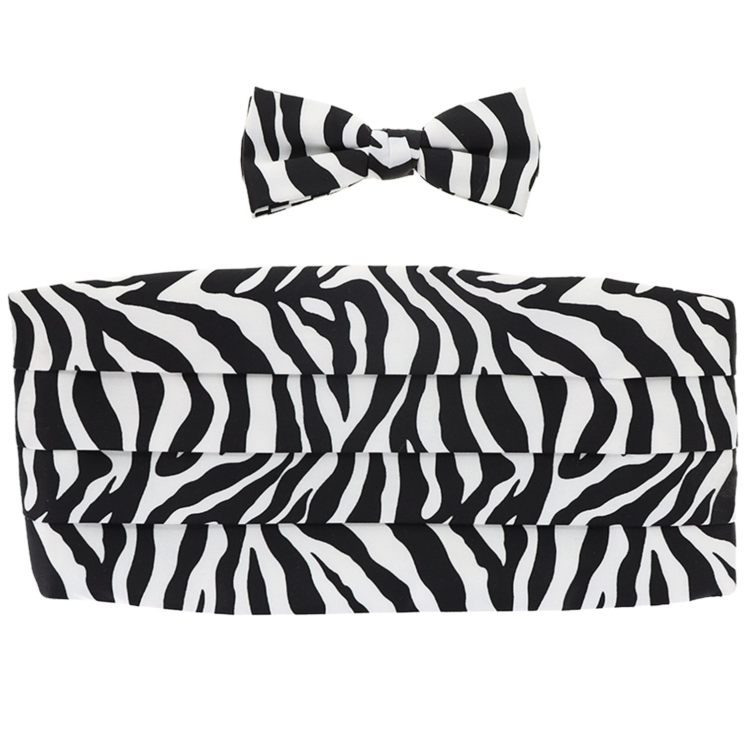 Kente Design Cummerbund and Bow Tie Set in a Box by Vittorio Farina (zebra - cummerbund) for Independent Retail Stores by Dubal Brothers