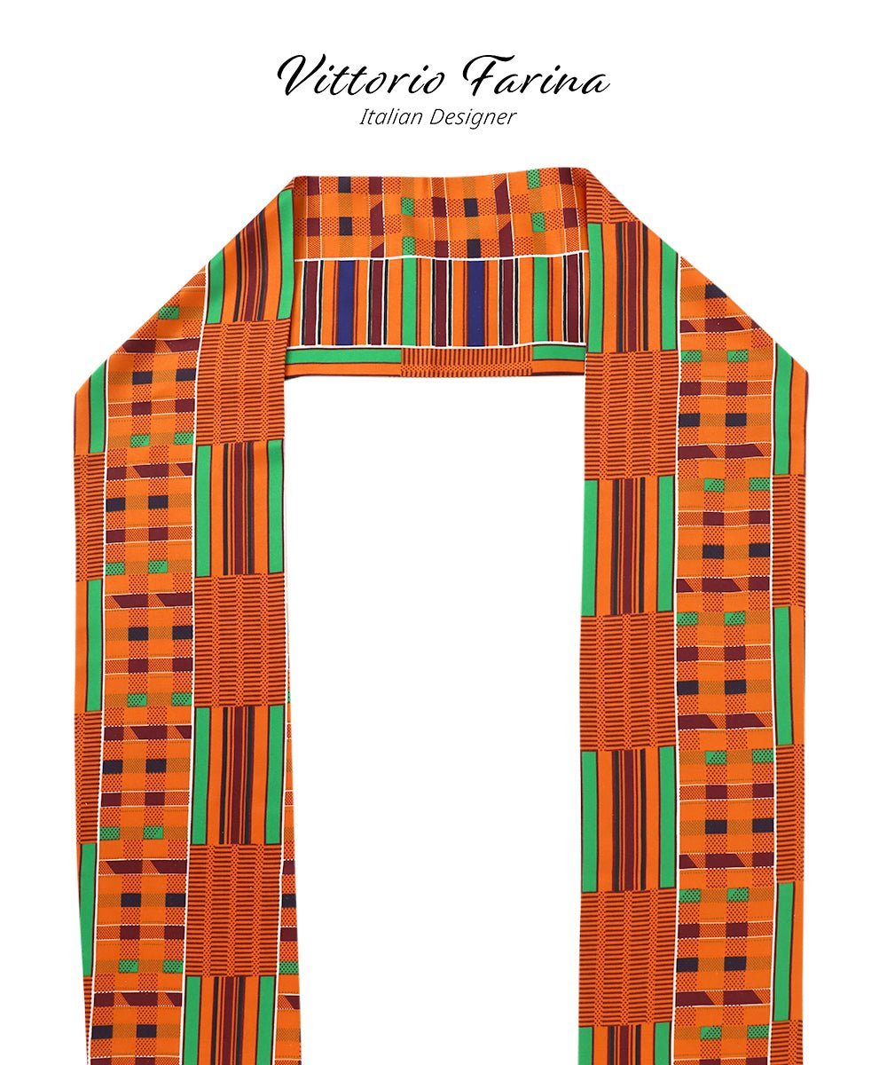 Kente Design Scarf by Vittorio Farina (SCARVES_Kente 1) for Independent Retail Stores by Dubal Brothers