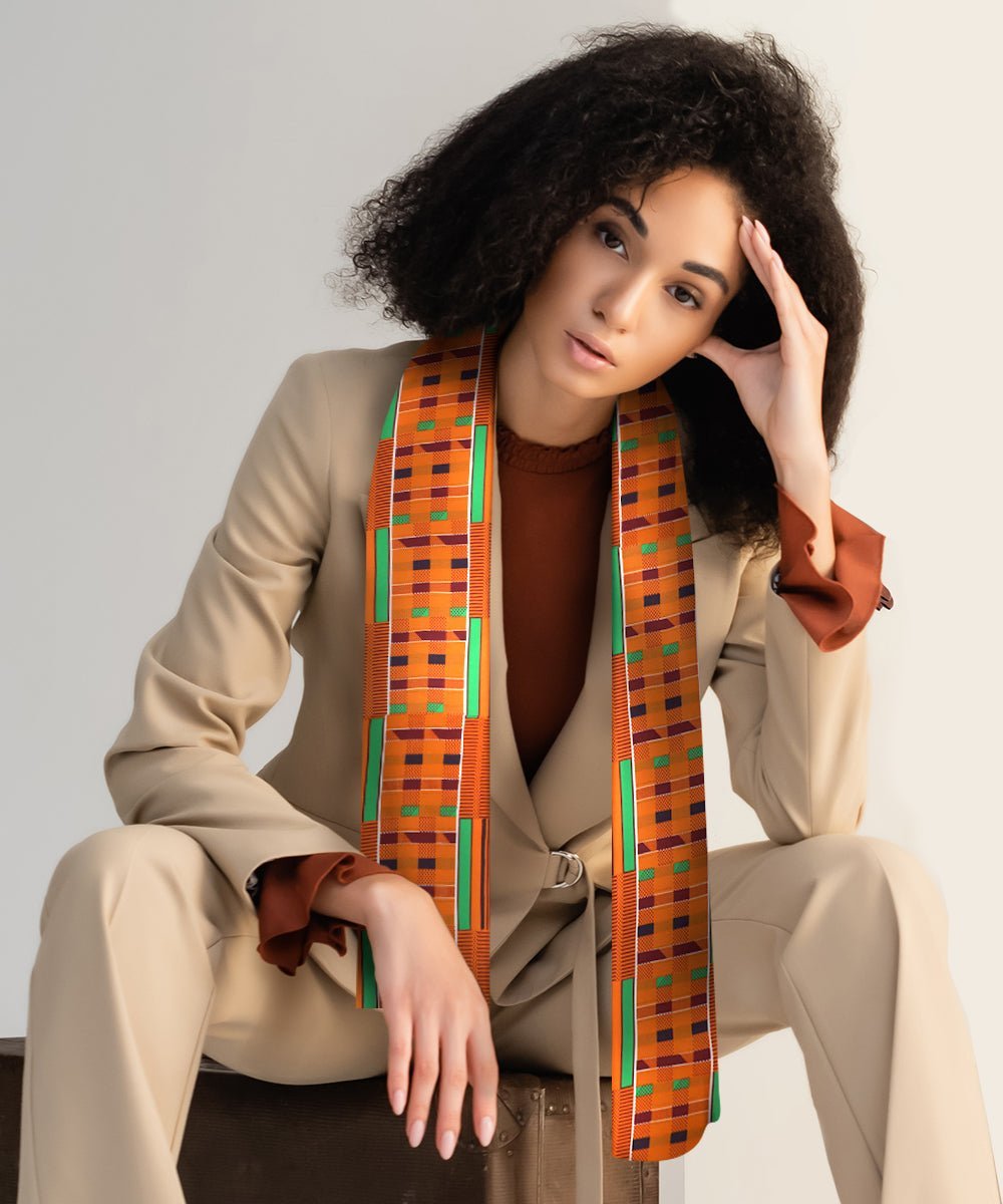 Kente Design Scarf by Vittorio Farina (SCARVES_Kente 1) for Independent Retail Stores by Dubal Brothers