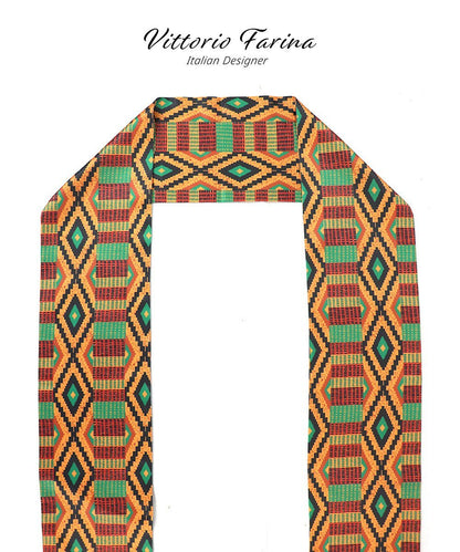Kente Design Scarf by Vittorio Farina (SCARVES_Kente 2) for Independent Retail Stores by Dubal Brothers