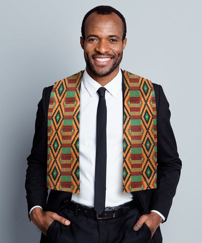 Kente Design Scarf by Vittorio Farina (SCARVES_Kente 2) for Independent Retail Stores by Dubal Brothers