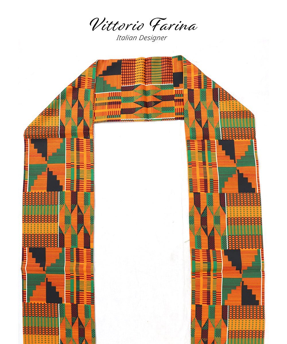 Kente Design Scarf by Vittorio Farina (SCARVES_Kente 3) for Independent Retail Stores by Dubal Brothers
