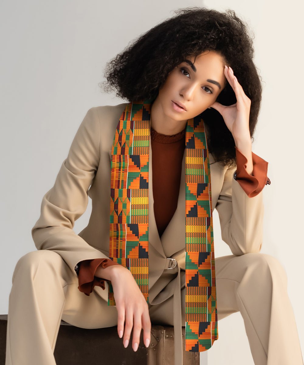 Kente Design Scarf by Vittorio Farina (SCARVES_Kente 3) for Independent Retail Stores by Dubal Brothers