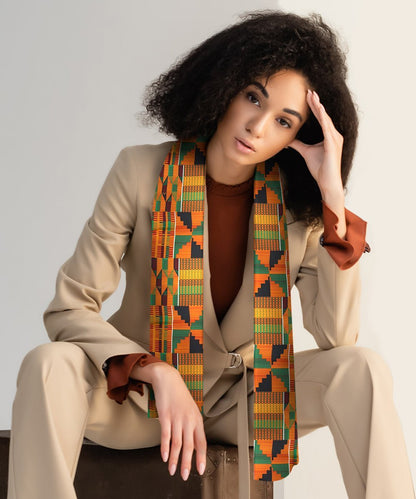 Kente Design Scarf by Vittorio Farina (SCARVES_Kente 3) for Independent Retail Stores by Dubal Brothers