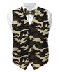 Kente Design Vest & Bow Tie Set by Vittorio Farina (vest_kente_BB_camo_S) for Independent Retail Stores by Dubal Brothers