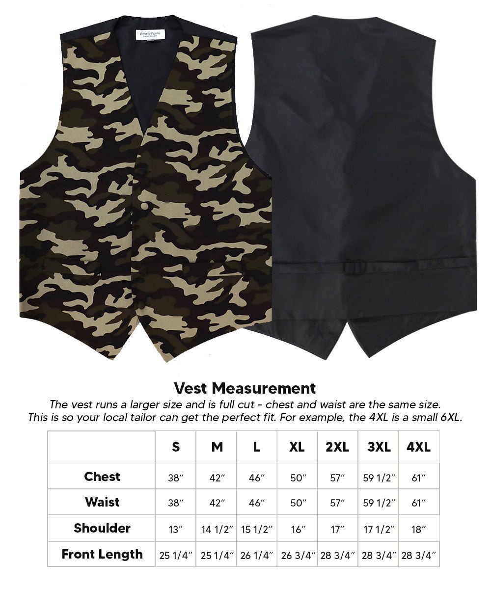 Kente Design Vest & Bow Tie Set by Vittorio Farina (vest_kente_BB_camo_S) for Independent Retail Stores by Dubal Brothers