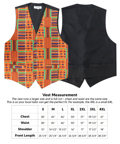Kente Design Vest & Bow Tie Set by Vittorio Farina (vest_kente_BB_Kente 1_S) for Independent Retail Stores by Dubal Brothers