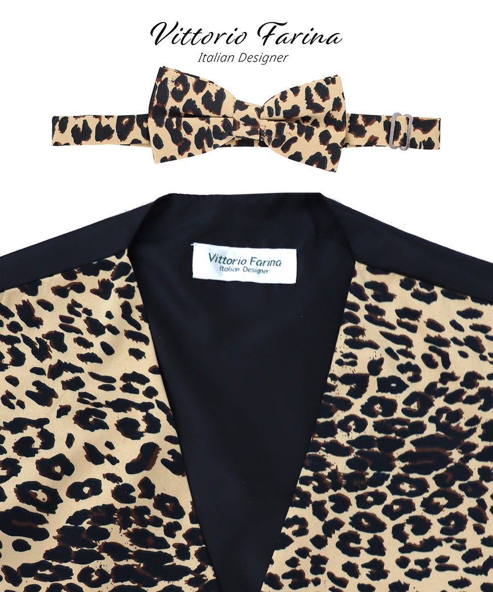 Kente Design Vest & Bow Tie Set by Vittorio Farina (vest_kente_BB_leo_S) for Independent Retail Stores by Dubal Brothers