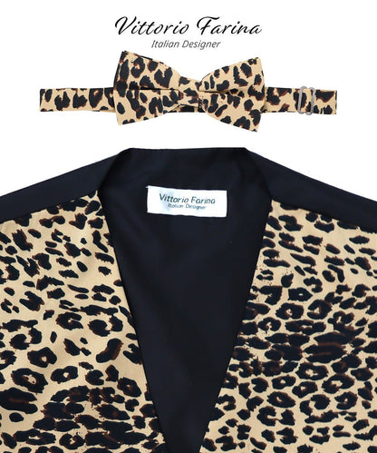 Kente Design Vest & Bow Tie Set by Vittorio Farina (vest_kente_BB_leo_S) for Independent Retail Stores by Dubal Brothers