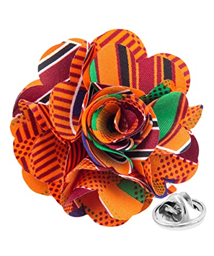 Kente Flower Lapel Pin by Vittorio Vico (LAPEL - F - KENTE_142kente1) for Independent Retail Stores by Dubal Brothers