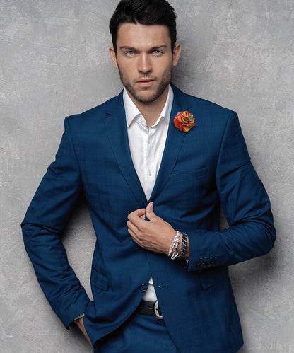 Kente Flower Lapel Pin by Vittorio Vico (LAPEL - F - KENTE_142kente1) for Independent Retail Stores by Dubal Brothers