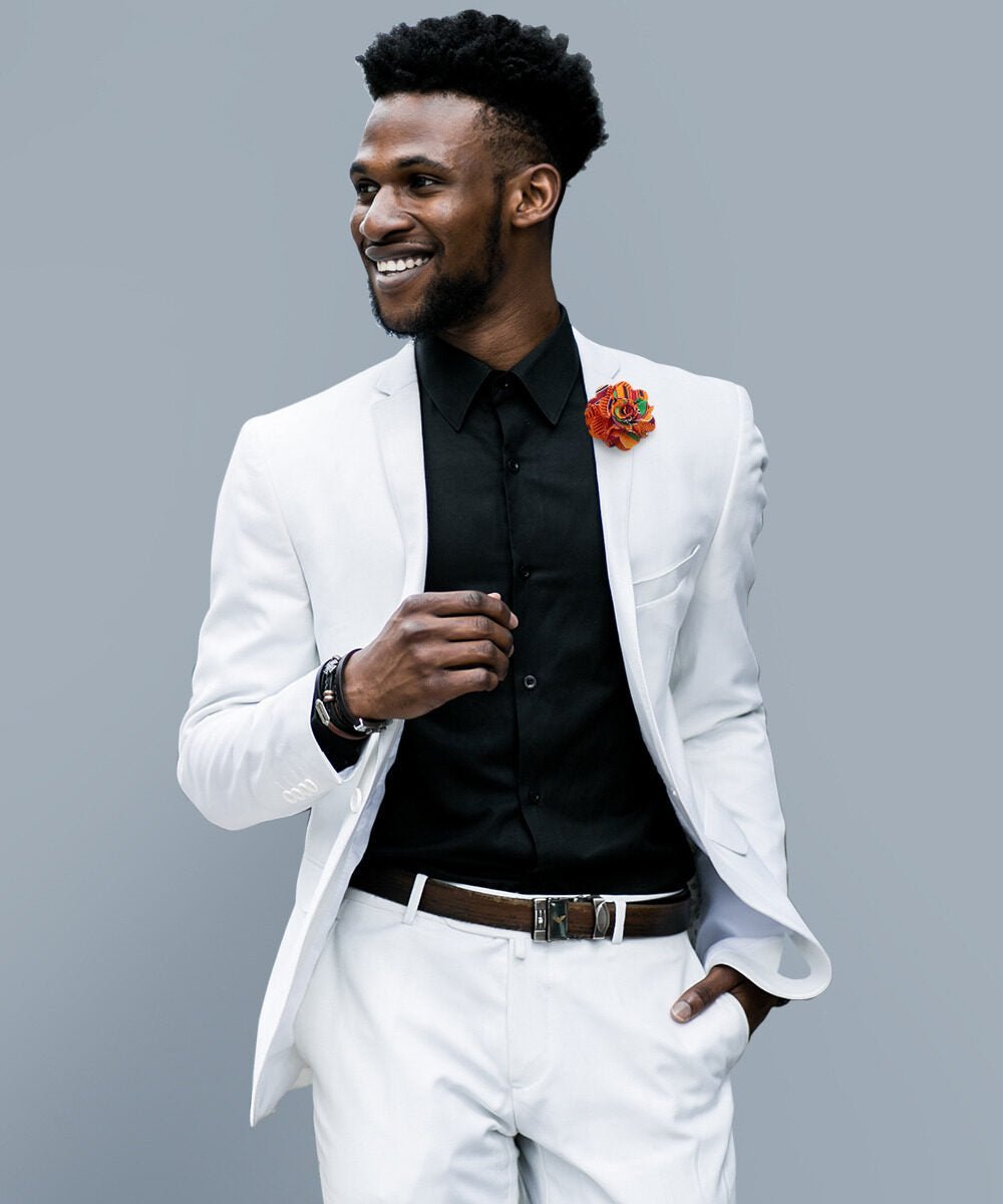 Kente Flower Lapel Pin by Vittorio Vico (LAPEL - F - KENTE_142kente1) for Independent Retail Stores by Dubal Brothers