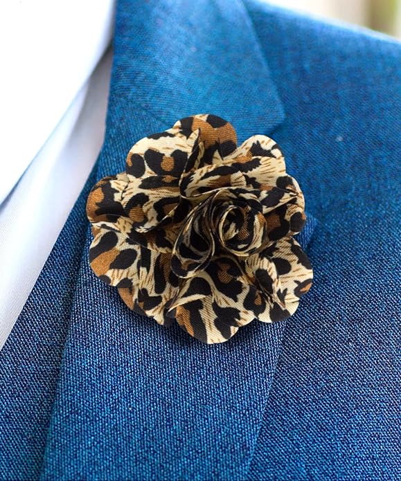 Kente Flower Lapel Pin by Vittorio Vico (LAPEL - F - KENTE_33leopard) for Independent Retail Stores by Dubal Brothers
