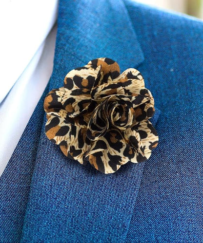 Kente Flower Lapel Pin by Vittorio Vico (LAPEL - F - KENTE_33leopard) for Independent Retail Stores by Dubal Brothers