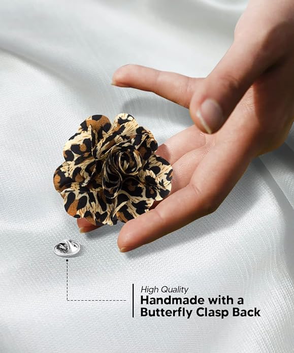 Kente Flower Lapel Pin by Vittorio Vico (LAPEL - F - KENTE_33leopard) for Independent Retail Stores by Dubal Brothers