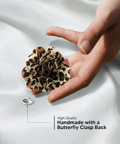Kente Flower Lapel Pin by Vittorio Vico (LAPEL - F - KENTE_33leopard) for Independent Retail Stores by Dubal Brothers