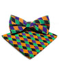 Mardi Gras Design Bow Tie and Pocket Square in a Box by Vittorio Farina (BH - MG_Mardi 6) for Independent Retail Stores by Dubal Brothers