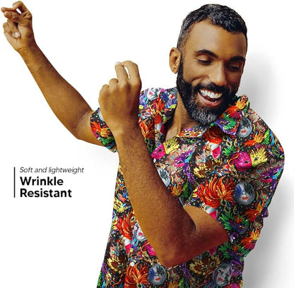 Mardi Gras Design Button Down Collar Shirt by Vittorio Farina (shirt_mardi_Mardi 0_S) for Independent Retail Stores by Dubal Brothers