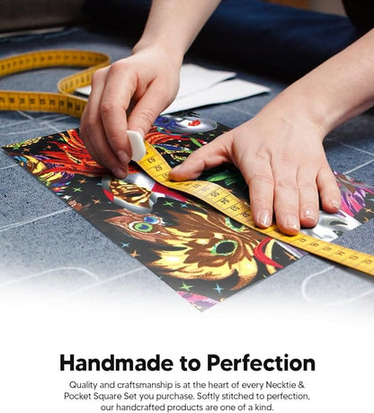 Mardi Gras Design Necktie & Pocket Square by Vittorio Farina (NH - MG_MARDI 0) for Independent Retail Stores by Dubal Brothers