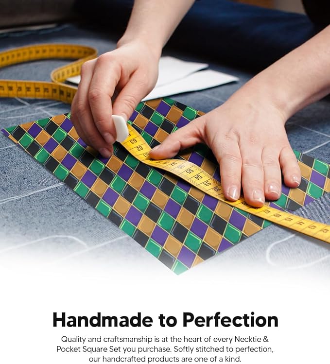 Mardi Gras Design Necktie & Pocket Square by Vittorio Farina (NH - MG_MARDI 6) for Independent Retail Stores by Dubal Brothers