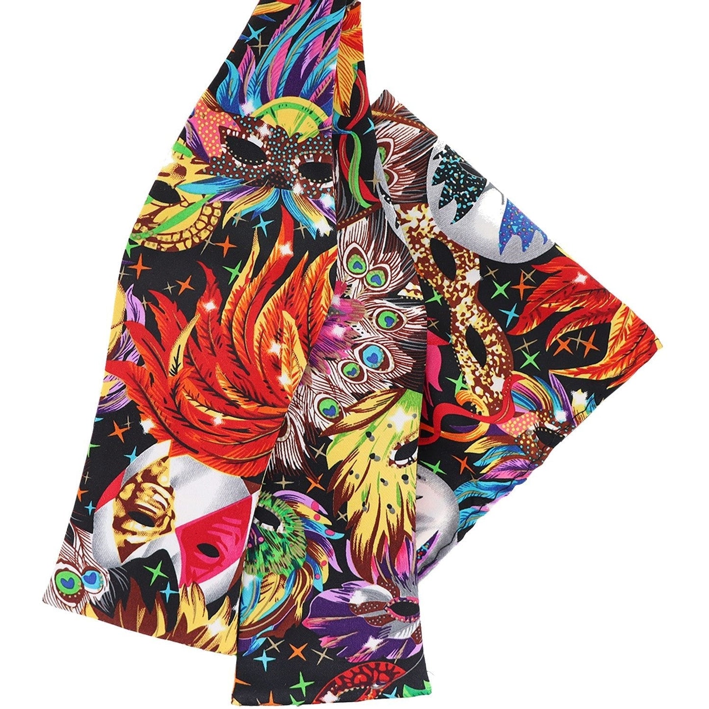 Mardi Gras Design Self - Tie Bow Tie and Pocket Square in a Box by Vittorio Farina (BH - 1 - MG_Mardi 0) for Independent Retail Stores by Dubal Brothers