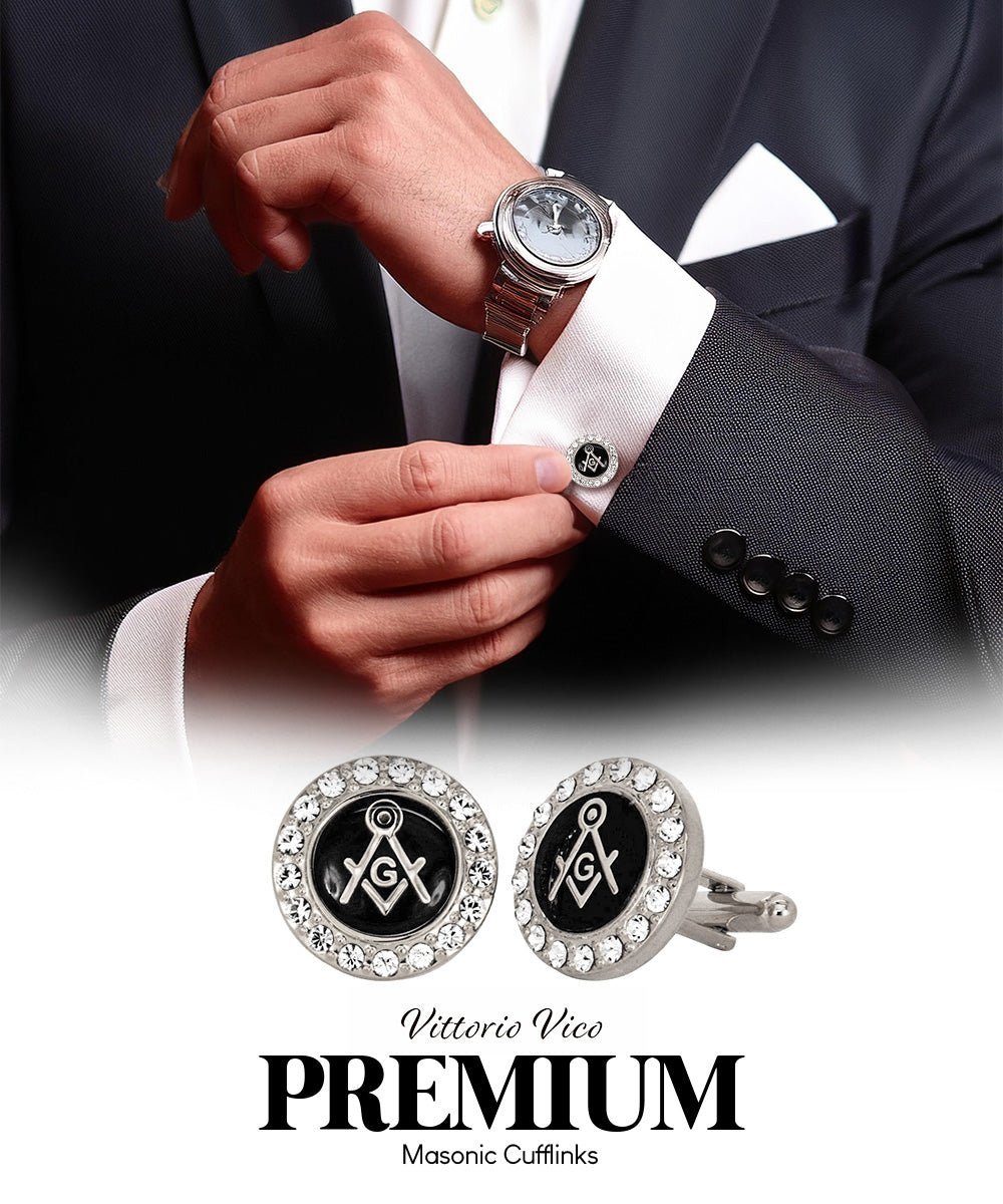 Masonic Themed Cufflinks in a Box by Vittorio Vico (CL39XX) (cl - 3900) for Independent Retail Stores by Dubal Brothers