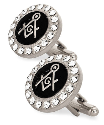 Masonic Themed Cufflinks in a Box by Vittorio Vico (CL39XX) - Bling and Silver - Wholesale Cufflinks by Dubal Brothers