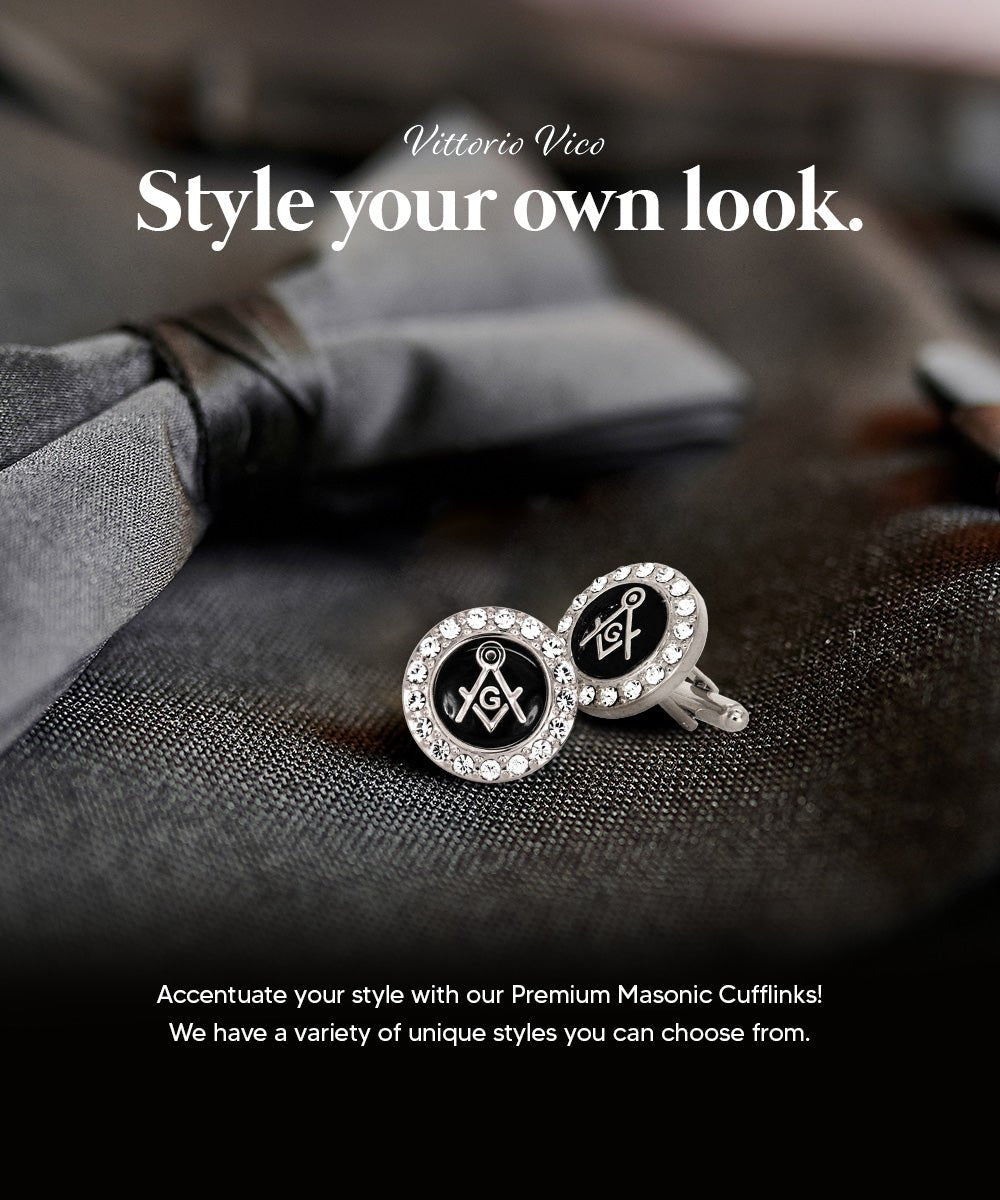Masonic Themed Cufflinks in a Box by Vittorio Vico (CL39XX) (cl - 3900) for Independent Retail Stores by Dubal Brothers