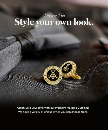 Masonic Themed Cufflinks in a Box by Vittorio Vico (CL39XX) (cl - 3901) for Independent Retail Stores by Dubal Brothers