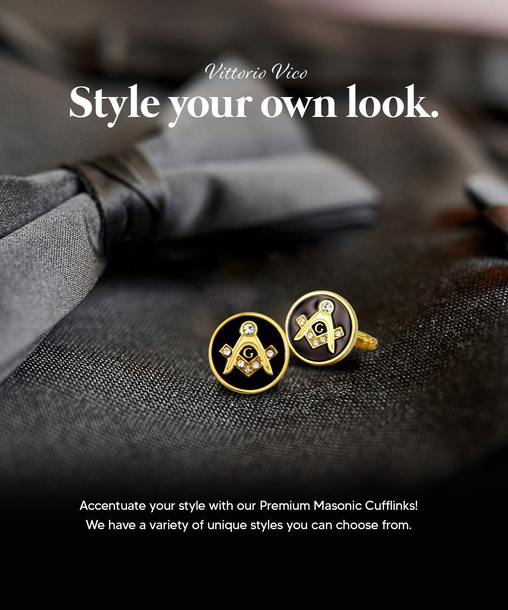 Masonic Themed Cufflinks in a Box by Vittorio Vico (CL39XX) (cl - 3903) for Independent Retail Stores by Dubal Brothers
