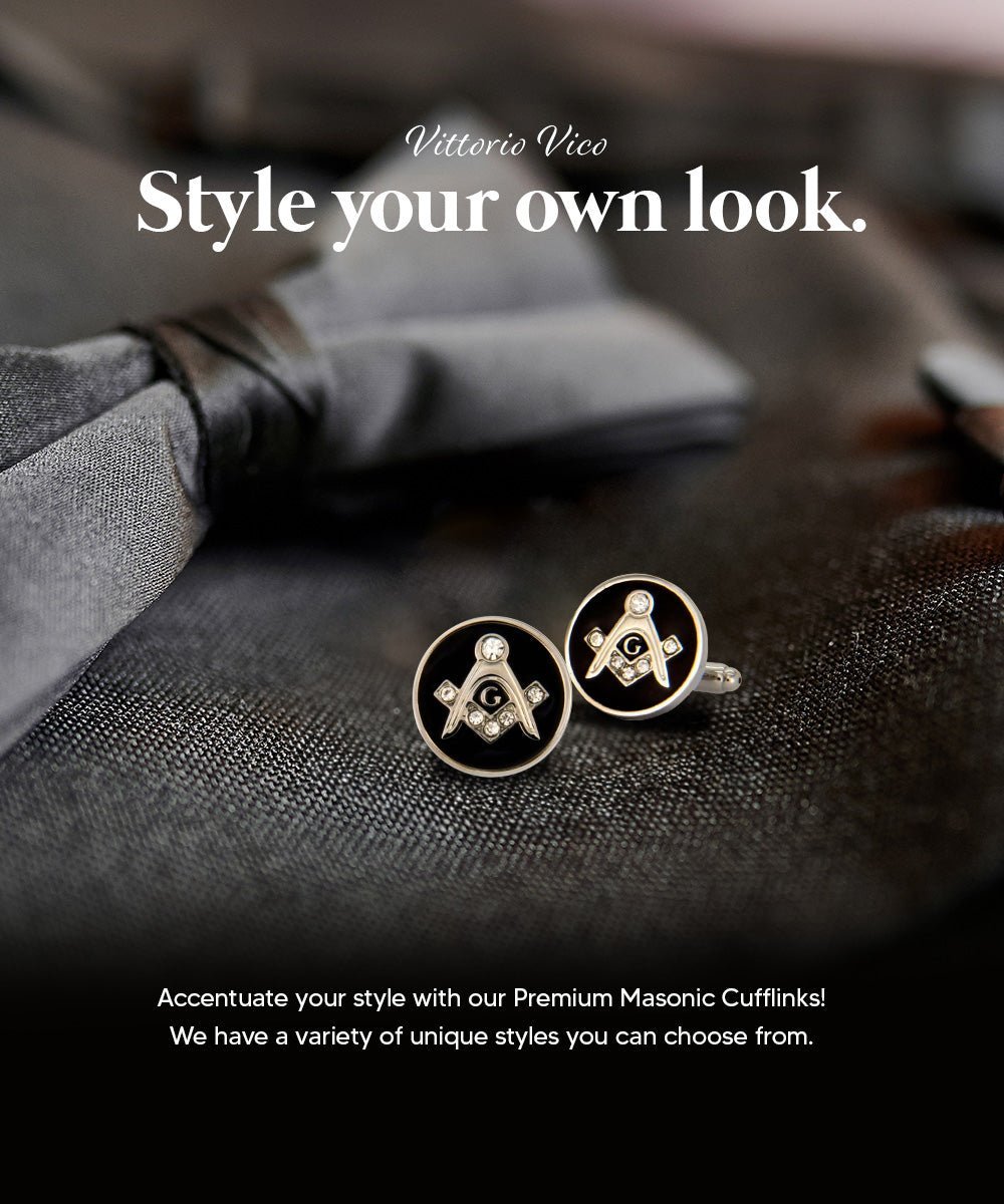 Masonic Themed Cufflinks in a Box by Vittorio Vico (CL39XX) (cl - 3904) for Independent Retail Stores by Dubal Brothers