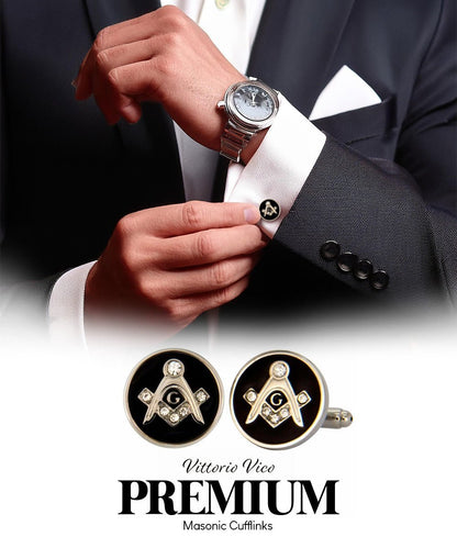 Masonic Themed Cufflinks in a Box by Vittorio Vico (CL39XX) (cl - 3904) for Independent Retail Stores by Dubal Brothers
