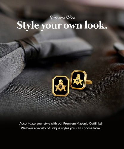 Masonic Themed Cufflinks in a Box by Vittorio Vico (CL39XX) (cl - 3905) for Independent Retail Stores by Dubal Brothers