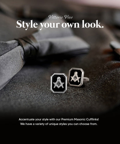 Masonic Themed Cufflinks in a Box by Vittorio Vico (CL39XX) (cl - 3906) for Independent Retail Stores by Dubal Brothers