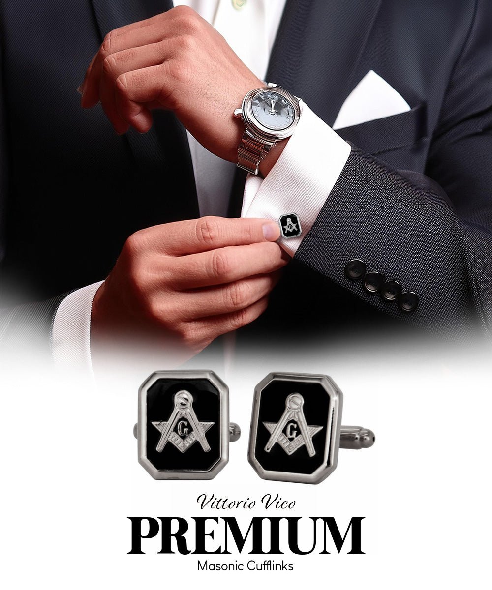 Masonic Themed Cufflinks in a Box by Vittorio Vico (CL39XX) (cl - 3906) for Independent Retail Stores by Dubal Brothers