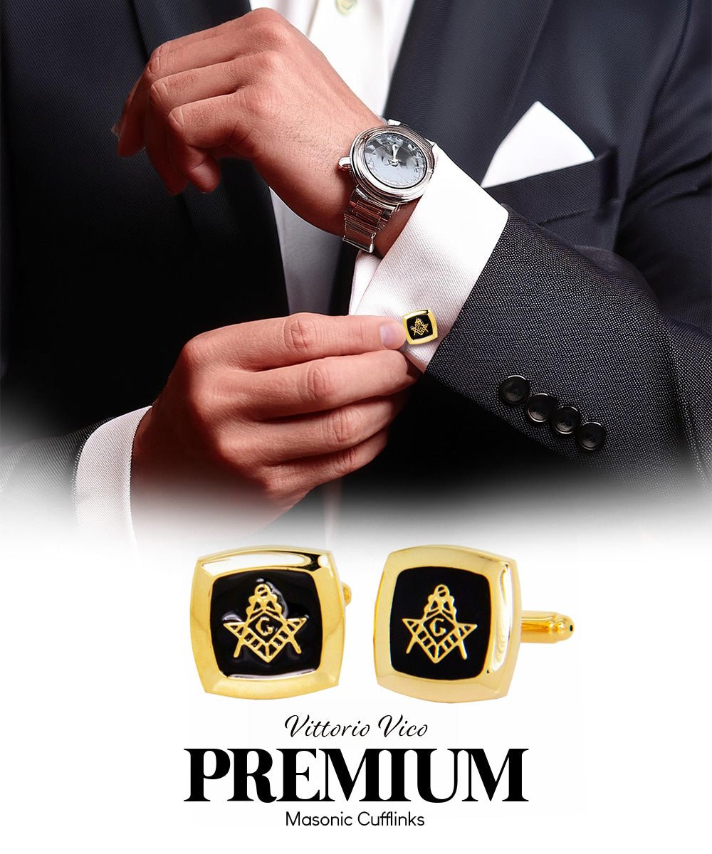Masonic Themed Cufflinks in a Box by Vittorio Vico (CL39XX) (cl - 3907) for Independent Retail Stores by Dubal Brothers