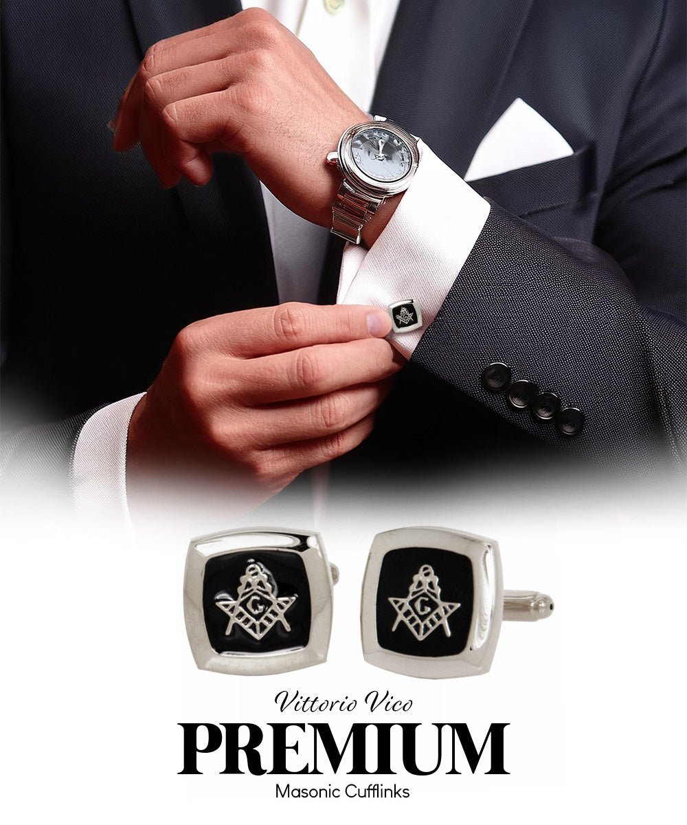 Masonic Themed Cufflinks in a Box by Vittorio Vico (CL39XX) (cl - 3908) for Independent Retail Stores by Dubal Brothers