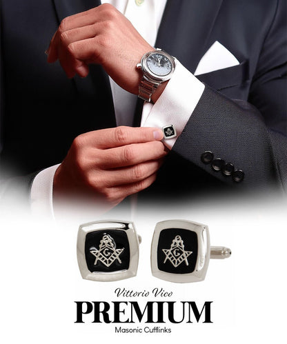 Masonic Themed Cufflinks in a Box by Vittorio Vico (CL39XX) (cl - 3908) for Independent Retail Stores by Dubal Brothers
