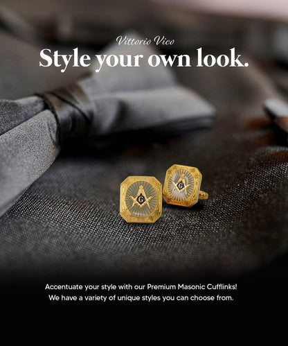 Masonic Themed Cufflinks in a Box by Vittorio Vico (CL39XX) (cl - 3909) for Independent Retail Stores by Dubal Brothers