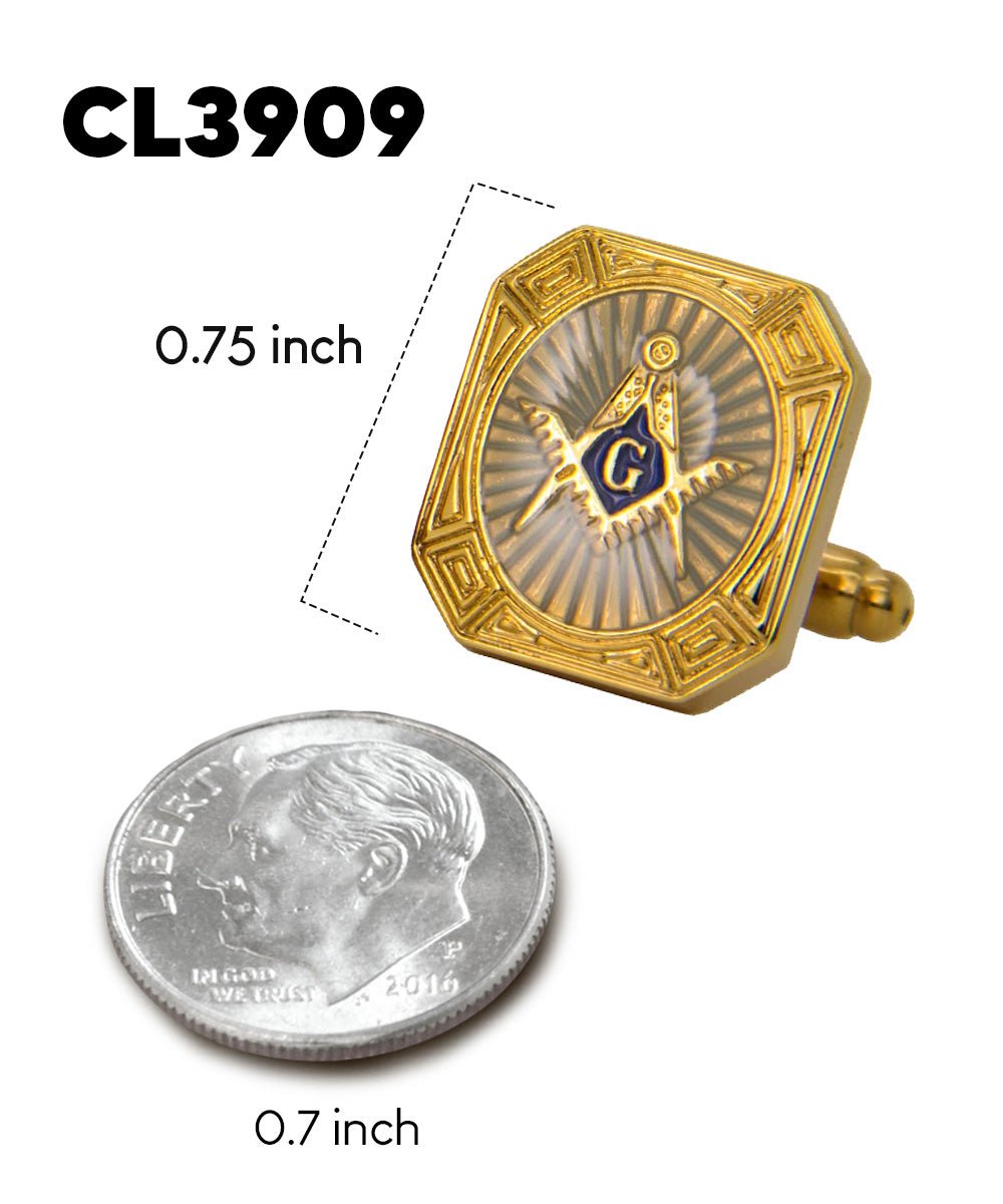 Masonic Themed Cufflinks in a Box by Vittorio Vico (CL39XX) (cl - 3909) for Independent Retail Stores by Dubal Brothers
